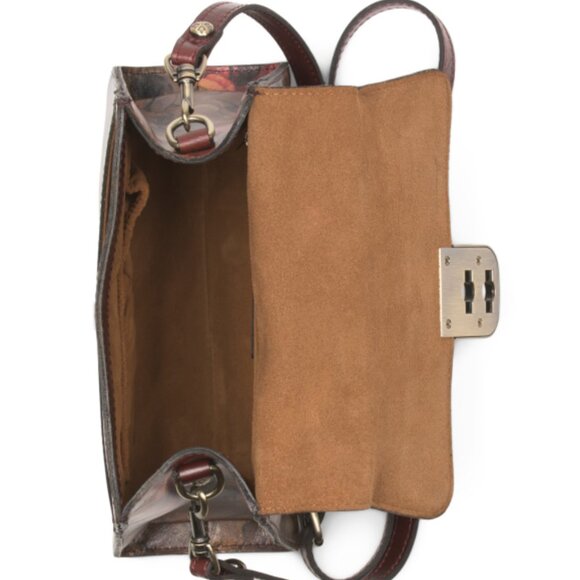 PATRICIA NASH Leather Chauny Top Handle Satchel Sienna Sunset Crossbody - Picture 4 of 13